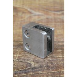   Edelstahl Glashalter  würfelformig für ebene Fläche 45 x 45 mm (unten) 