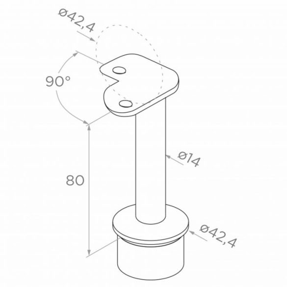 Handlaufhalter Ecke 90 Grad (ø 42,4)